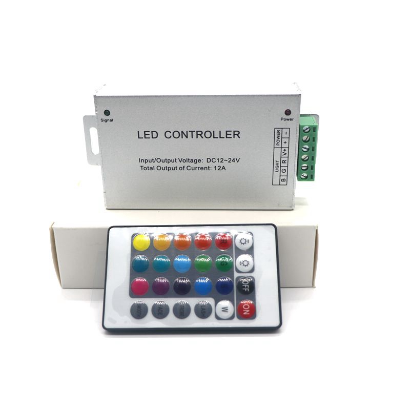 

Edison2011 Brand New 12A DC12-24V RF Wireless 24keys Led RGB Remote Controller For RGB LED Strip / Module Lights