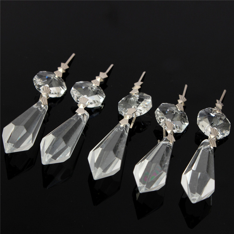 

20pcs Clear Chandelier Glass Crystals Lamp Prisms Part Hanging Drops Pendants 38mm Lighting Accessories Gift W005