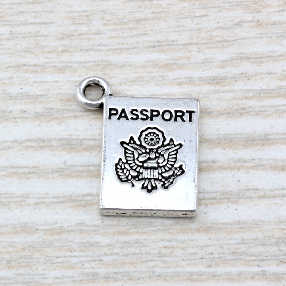 

Hot ! 100Pcs Ancient silver Alloy passport Charm Pendant 15*18mm DIY Jewelry A-073