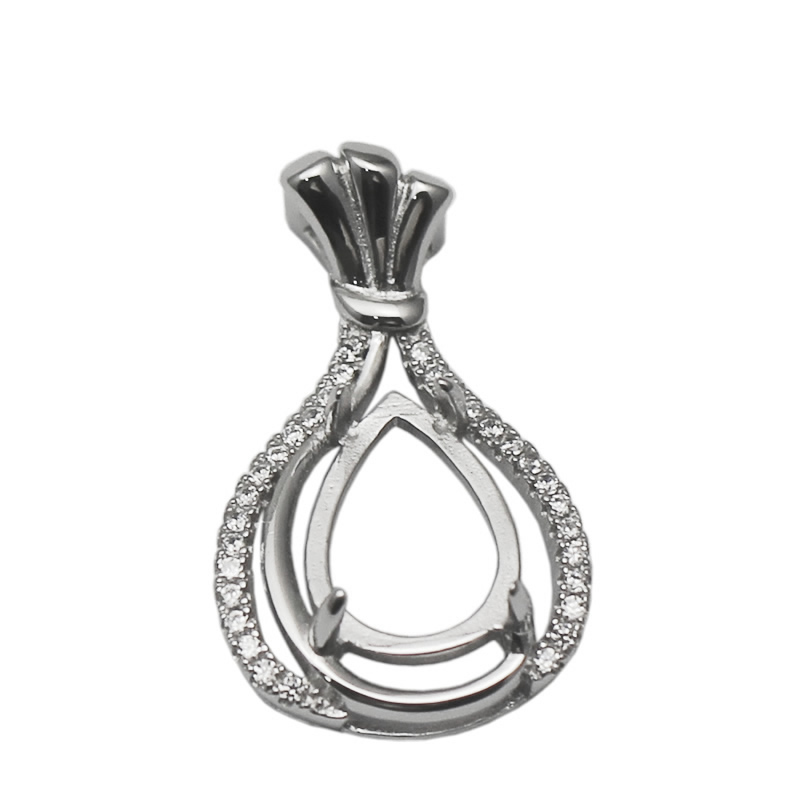 

Beadsnice Sterling Silver Zircon Jewelry Findings Gemstone Pendant Setting Cabochon Mounting for 12x8mm Teardrop Stone ID 34504