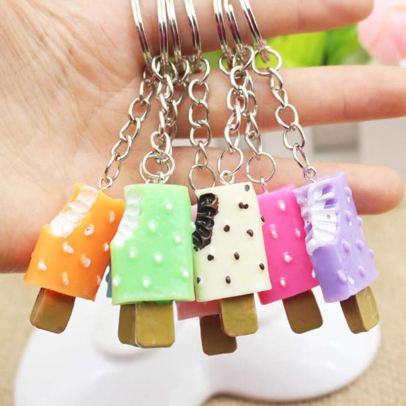 

New! Creative fashion ice cream key chain bag handbag car key chain pendant wholesale free shipping