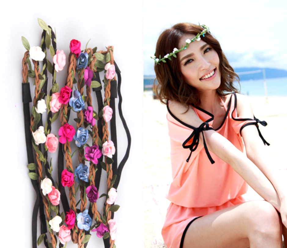 Nouvelle Arrivée En Gros Headpieces Fleurs Chaude Vente Chaude Bridal Accessoires Beach Bridal Hidal Headbande Floral Headdress Boho Headmbilit d