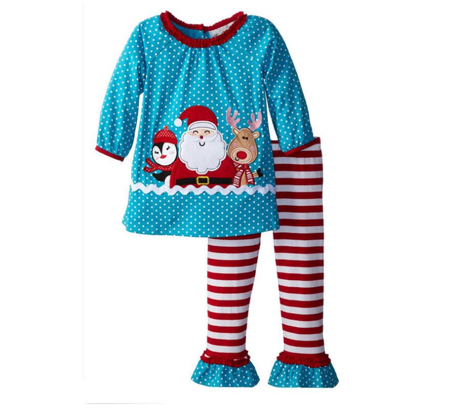 

Baby Girl Autumn Winter Christmas Clothing set Long Sleeve Santa Clause Sets Girl Princess Suit Kids Fashion Christmas Clothes SKC 005, As picture