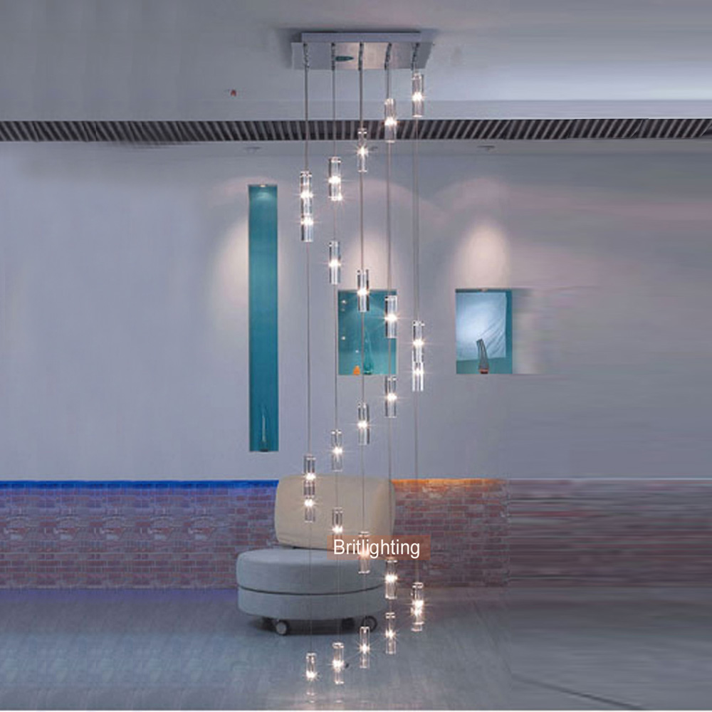 Staircase Chandelier Hanging Xrystal Pendant Lamps Stairway Hanging Lights Spiral Chandeliers Stair Half Decorate-image-387218462