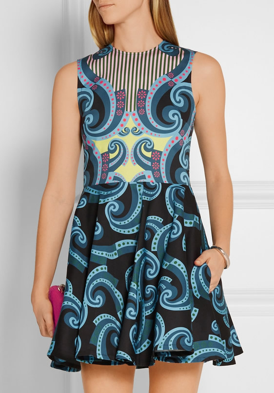 

Vintage Print Women A-Line Dress Sleeveless Casual Dresses 030313, As pictures