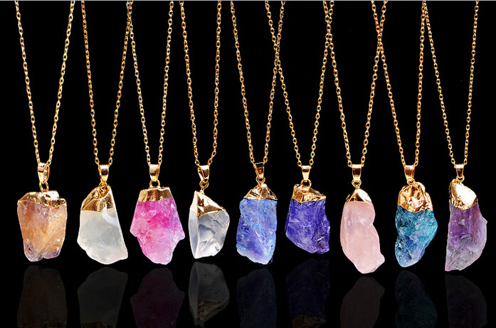 Charms en laiton Diffuseur Pendentifs Neuf Bijoux 2016 Vente chaude Pierre naturelle Assortimée des pendentifs de forme irrégulière mixtes Charms