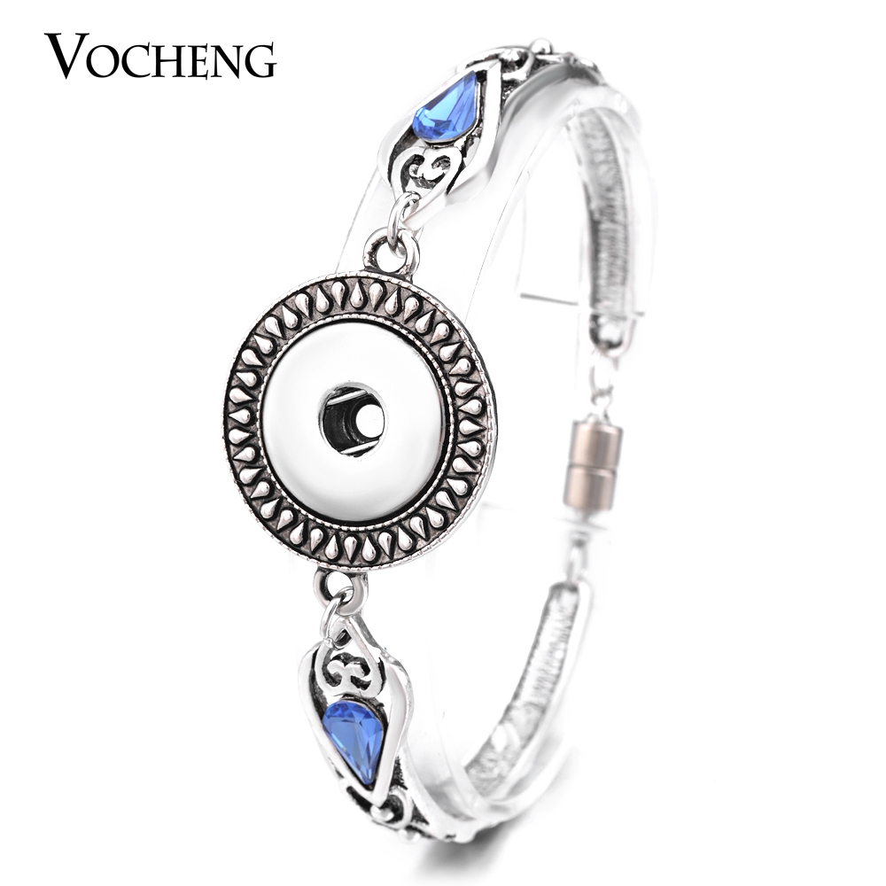 

VOCHENG NOOSA Snap Charms Bracelet 5 Styles Magnet Clasp 18mm Vintage Interchangeable Jewelry NN-467