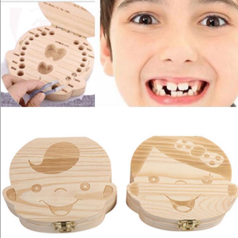 

Tooth Box for Baby Save Milk Teeth Boys Girls Wood Storage Boxes Creative Gift for Kids Travel Kit Keepsake Keepsake KKA2813