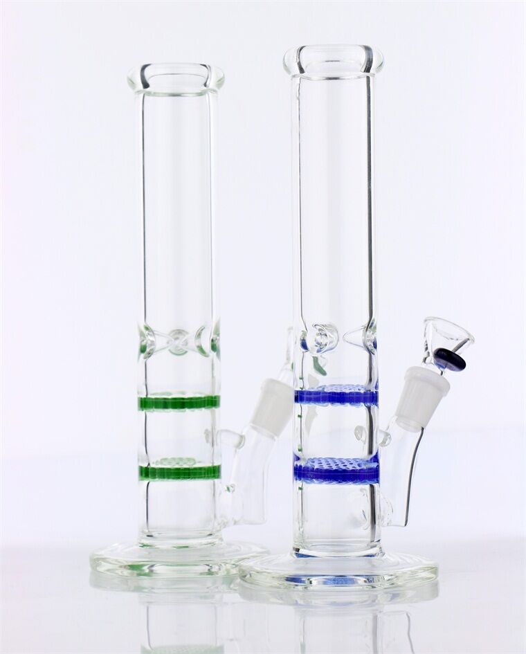 

Hookahs 9inch Double honeycomb Glass Bong Disk Percolator Water bongs Dai 38mm 4mm Small dab rig