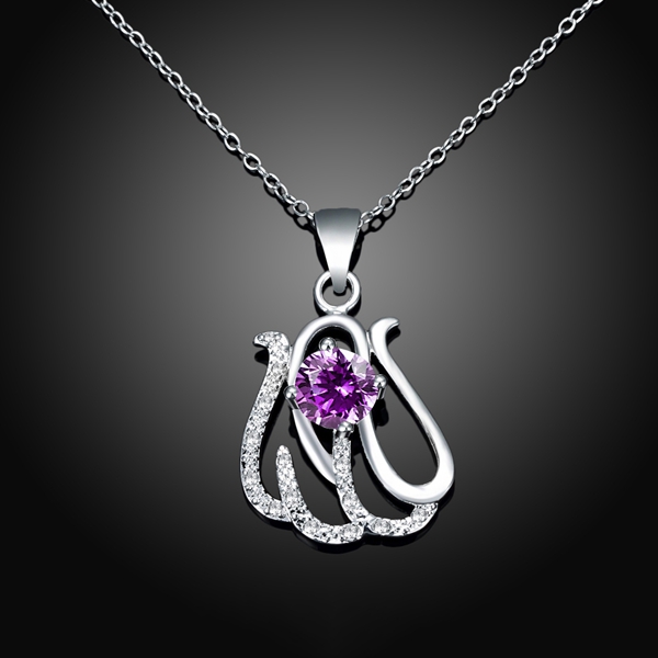 

Christams gift fashion flower shape 925 silver Pendant Necklaces STPN047C, best gift white gemstone sterling silver jewelry necklace