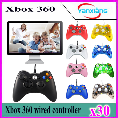 

30pcs Xbox360 Controller New USB Wired Gamepad Controller For MICROSOFT Xbox 360 PC Computer YX-360-02