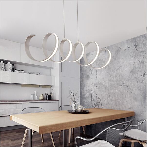 

Modern LED Spring Pendant Light Aluminum Chandalier Lighting Island Lamp for Restaurant Bar Kitchen Living room