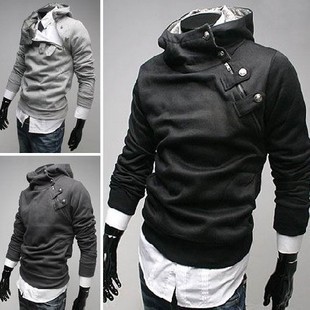 Wholesale-Lowest price hoodies men sudaderas hombre 2016 Autumn Winter Men's Coat diagonal Zipper sweatshirt fleece Hooded drop ship