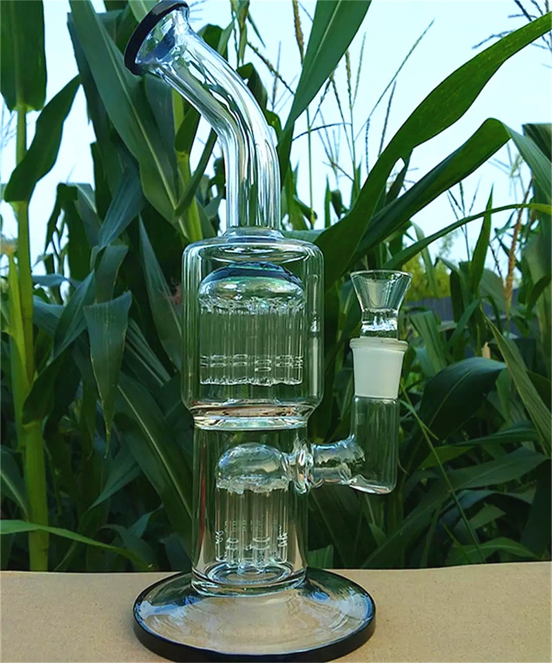 

Glass Bongs Water Pipes 7 Arm to 13 Arm Tree Perc Recycler Bubbler Oil Rigs 11" Tall Bent Neck Thick Dab Beaker Hookahs