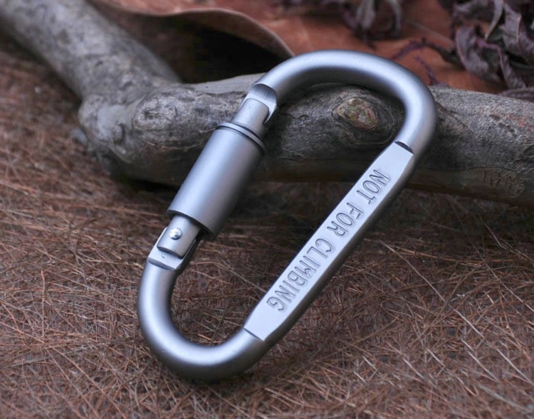 New Outdoor Safety Buckle Aluminum Alloy D-Shape Climbing Button Carabiner Snap Clip Hook Keychain Keyring Carabiners Camping Hiking K107-image-403419819