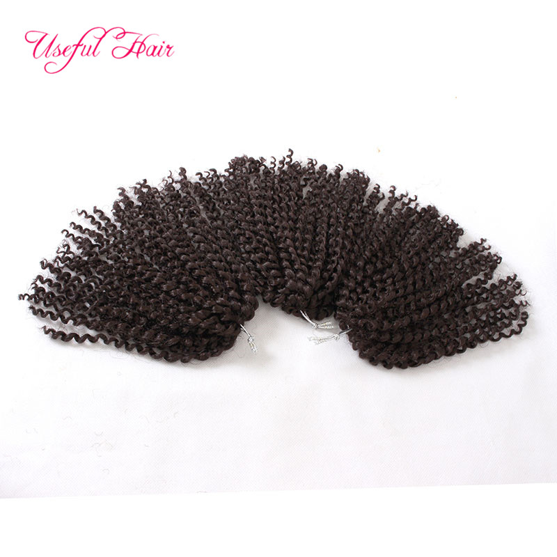 

Malibob Jerry Curl Pre-loop Crochet Braids Medium Brown Hair Braids 8Inch Kanekalon For Full Head 100g synthetic braiding Hair Extensions, #1b