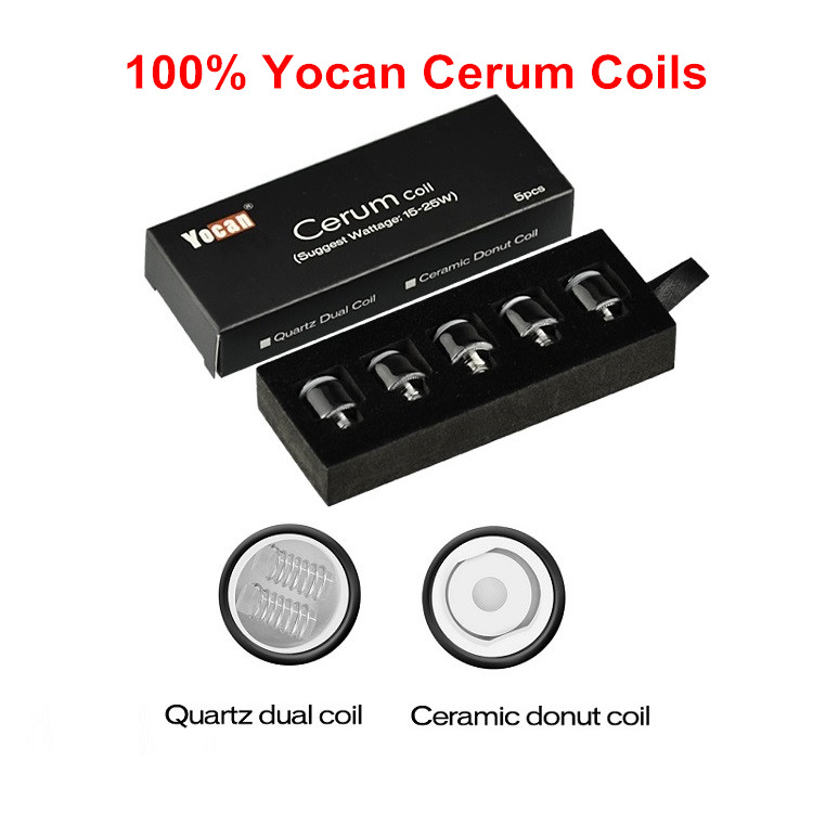 

Authentic Yocan Cerum Coil Head Ceramic Donut Quartz Dual QDC Replacement Coils For Cerum Vaporizer Atomizer 3 colors 100% Genuine