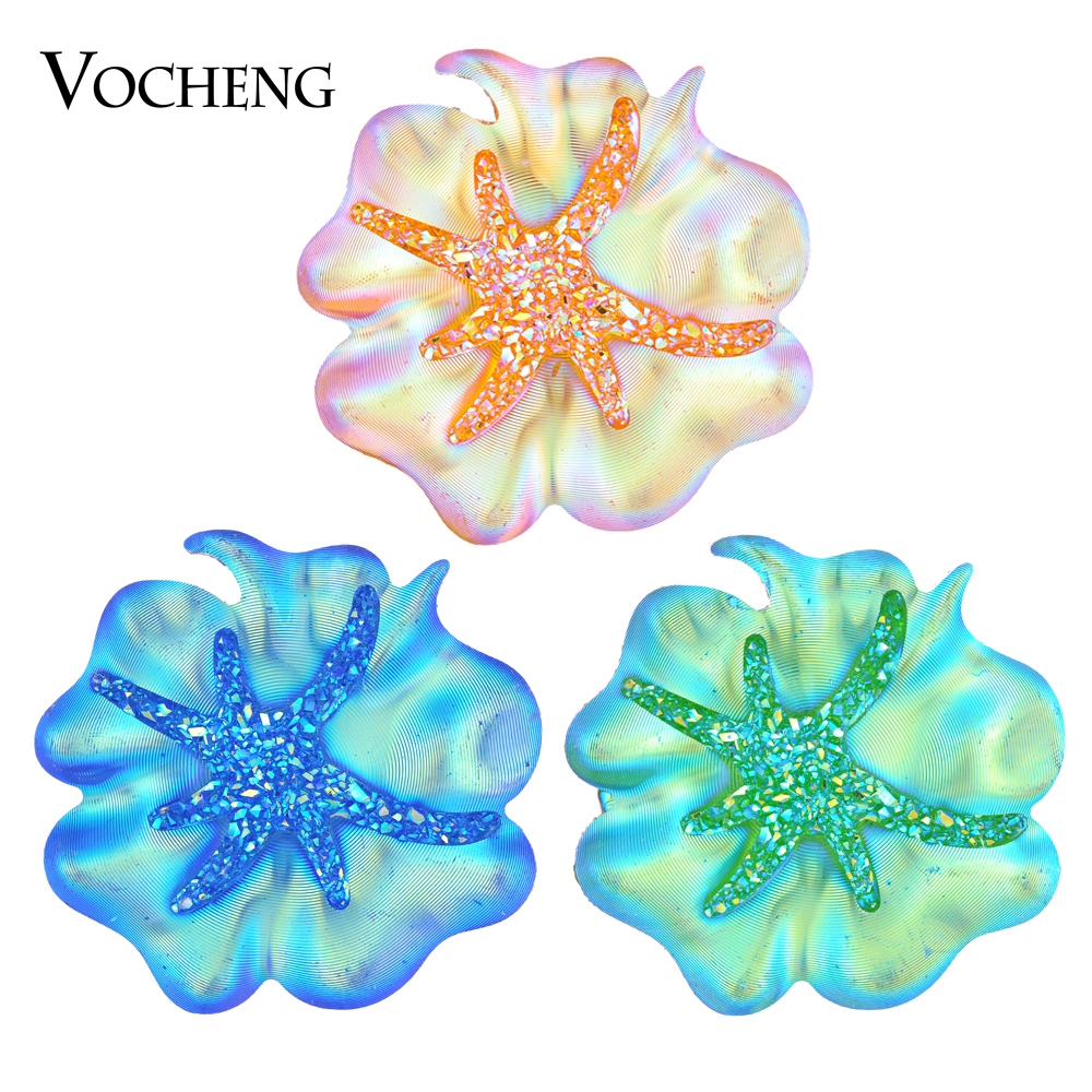 

NOOSA Snap Charms 6 Colors Flower Resin Ginger Snap 18mm Colorful Button Jewelry VOCHENG Vn-1286