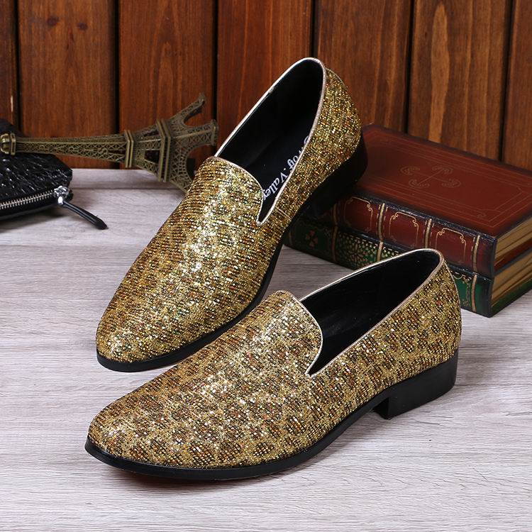 

Luxury Men Gold Leisure Leather Shoes Fashion Designer Round Toe Leopard Pattern Slip On Boat Shoes Man Casual Foot Wear Glitter, Grey