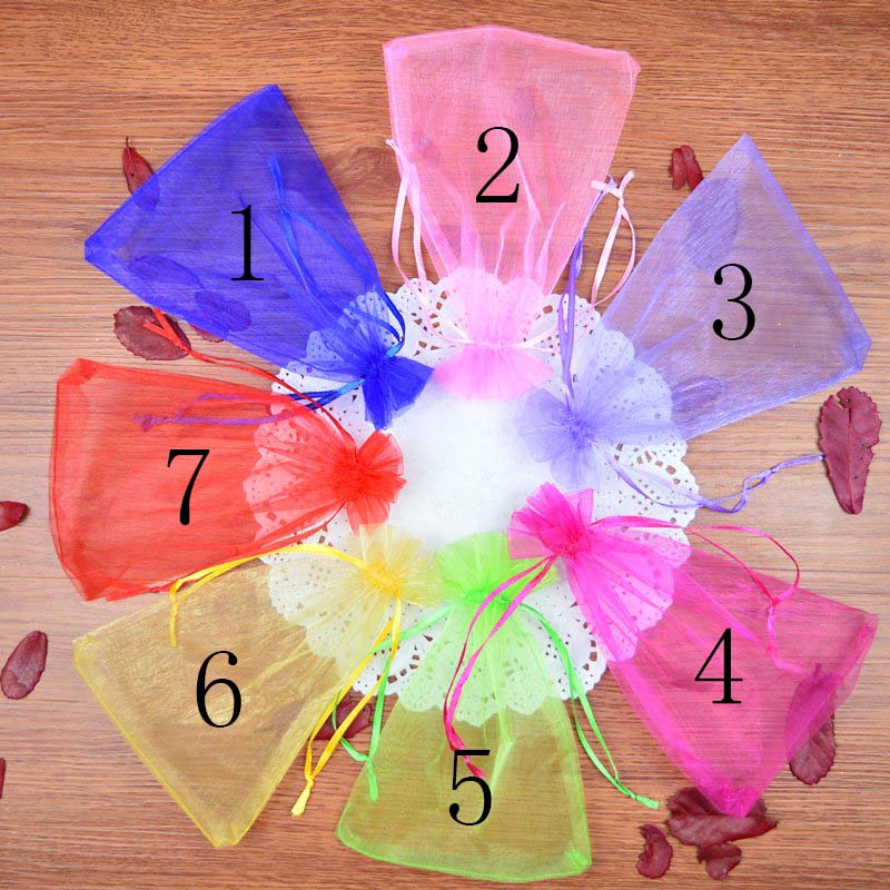 

7 Colors Organza Jewelry Bags 13x18cm Wedding Gift Pouches Little Thing Packaging Bags Candy Bag 20pcs/lot