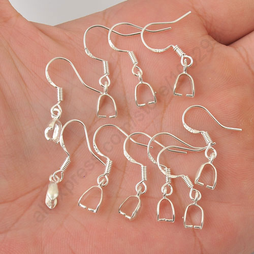 

Wholesale 100PCS Lot 925 Hooks Earrings Jewelry Findings Pinch Bail 925 Sterlling Silver Earring Earwire Free/Fast Shipping, Golden;silver