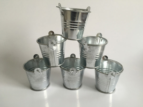 

Metal Pails Mini Garden Silver Cute Succulents planter Tin Planter Mini Galvanized Buckets for small plant
