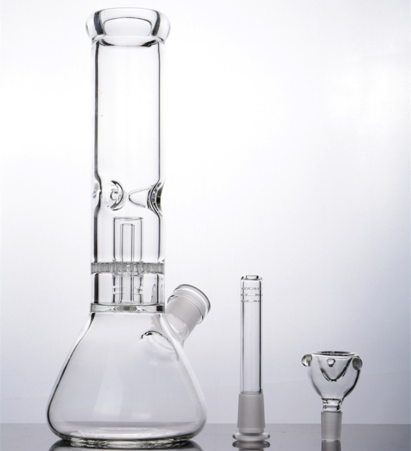 

no.zf148 New Arrival 11.4 inches straight Glass beaker dab rig with Honeycomb perc glass water pipes glass bongs with 14 mm joint