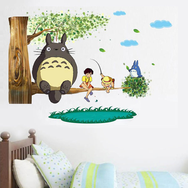 

Cartoon Totoro Wall Stickers Removable Art Decal Mural for Kids Boys Girls Bedroom Playroom Nursery Home Decor Birthday Christmas Gifts