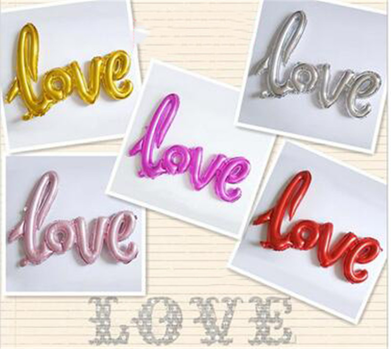 

Connection Letter love Foil Balloons Alphabet Air Balloon Wedding Decorations Valentine's Day Wedding Anniversary Party Supplies106*65cm T