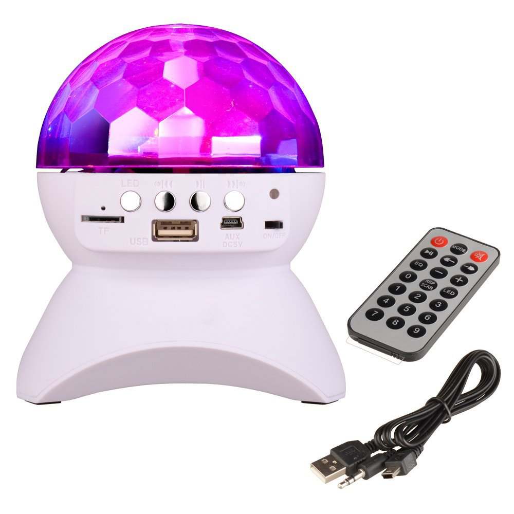 

Bluetooth Speaker Stage Lights With Controller RGB LED Crystal Magic Ball Effect Light DJ Club Disco Party Lighting With USB /TF/FM radio