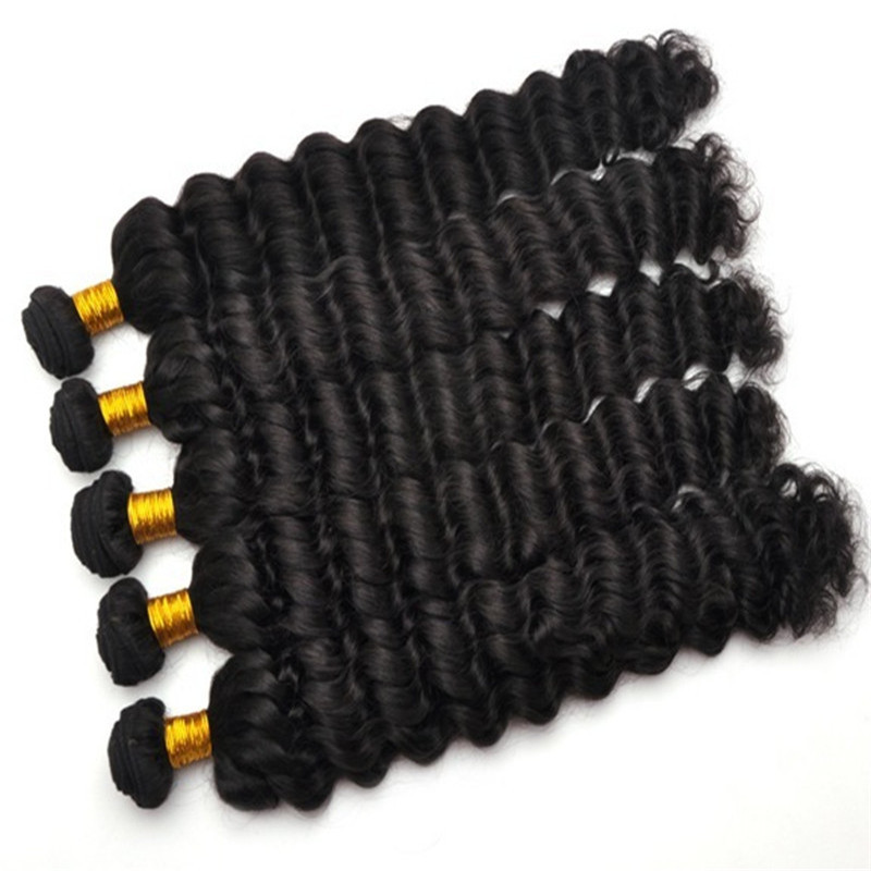 

Top Grade 12-28inches Deep Wave Hair Weaves Full Head 100gr piece & 3pcs Lot Brazilian Wavy Hair Natural Human Hair Bundles, Free DHL