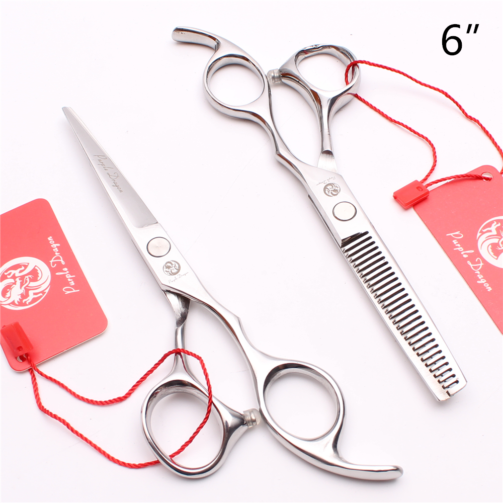 

6" JP 440C Purple Dragon Silver Professional Human Hair Scissors Barber"s Hairdressing Shears Cutting + Thinning Scissors Style Tools Z1006