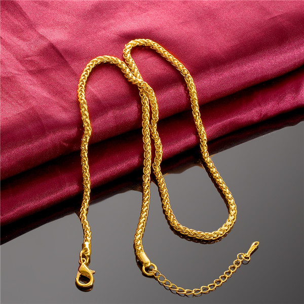 

Christmas gift hot sale 24k 18k yellow gold 3M circular grid necklace jewelry GN825 brand new fashion gemstone necklace free shipping