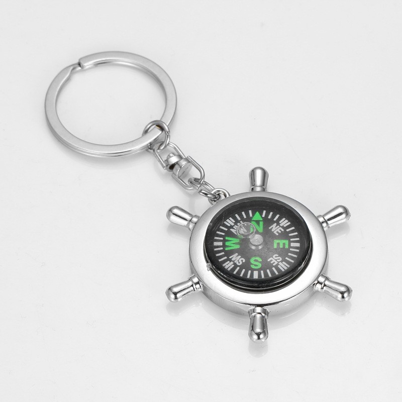 

Fashion Accessories High rudder compass keychain compass Mini compass King ring pocket Outdoor Gadgets Hiking & Camping Outdoor Gear, Silver