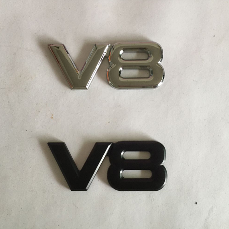 

3D Metal V8 Emblems Badges Car Stickers Car styling black and silver, Other