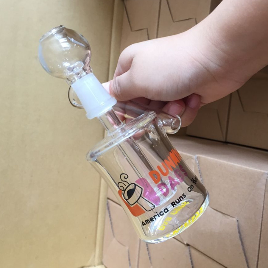 

glass oil rigs Dunkin Dabs American Runs On Dabs Mini two function glass bubbler mini hookah 14mm glass water pipe bong