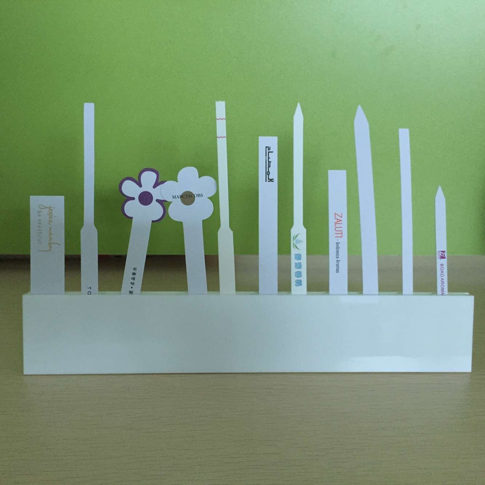 

Acrylic Blank Double Row Perfume Test Paper Blotters Fragrance Smelling Strips Holder