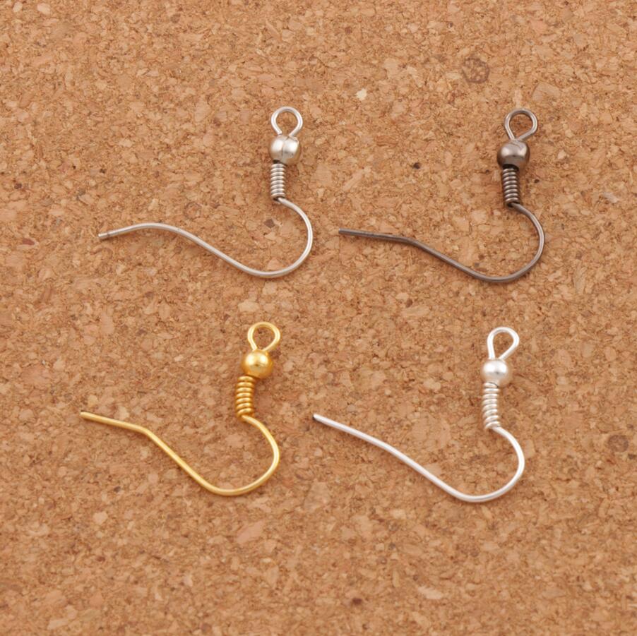 

4Colors Copper Fish Clasps & Hooks 15mm 200pcs/lot Polish Ear Earring Finding French Fishwire L3107