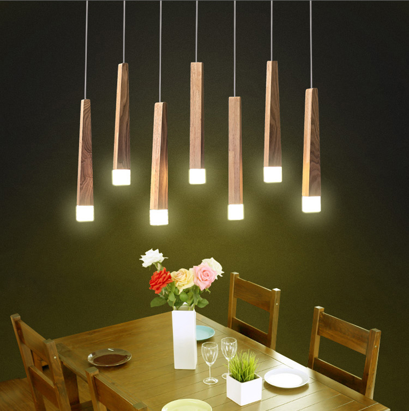 

Wooden Matchstick Chandelier Acrylic LED Wood Bar Meteor Shower Pendant Light