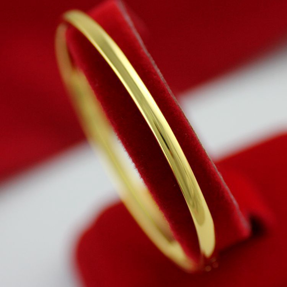 Oval Bangle 18k Yellow Gold Filled Womens Bangle Bracelet-image-387862897