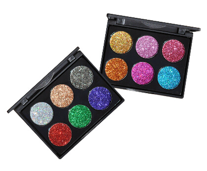 

NEW ARRIVAL 6 COLORS EYE SHADOW COMPACT DIAMOND SPARKLES EYE SHADOW PARTY LOOKS AB type FREE SHIPPING, Multi
