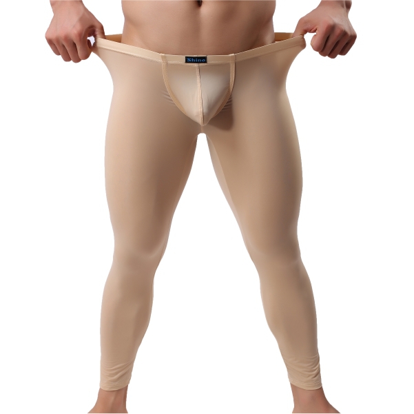 

Wholesale-Men' Transparent Super Thin Long sports pants Warm long johns, Gold