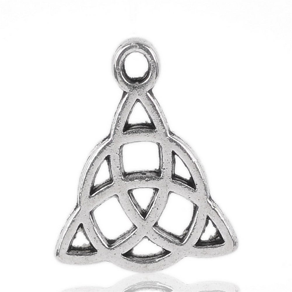 

100PCs Silver Tone Celtic Knot Charm Pendants 15x17mm(5/8"x5/8"), Bronze;silver