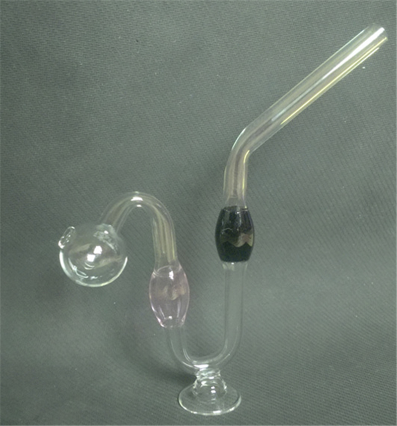 Colorful Snakelike Glass Pipes Bong Oil Burners 20cm Big thick Pyrex tobacco Water Pipes for Smoking Hookahs Pipe with Base-image-405816487