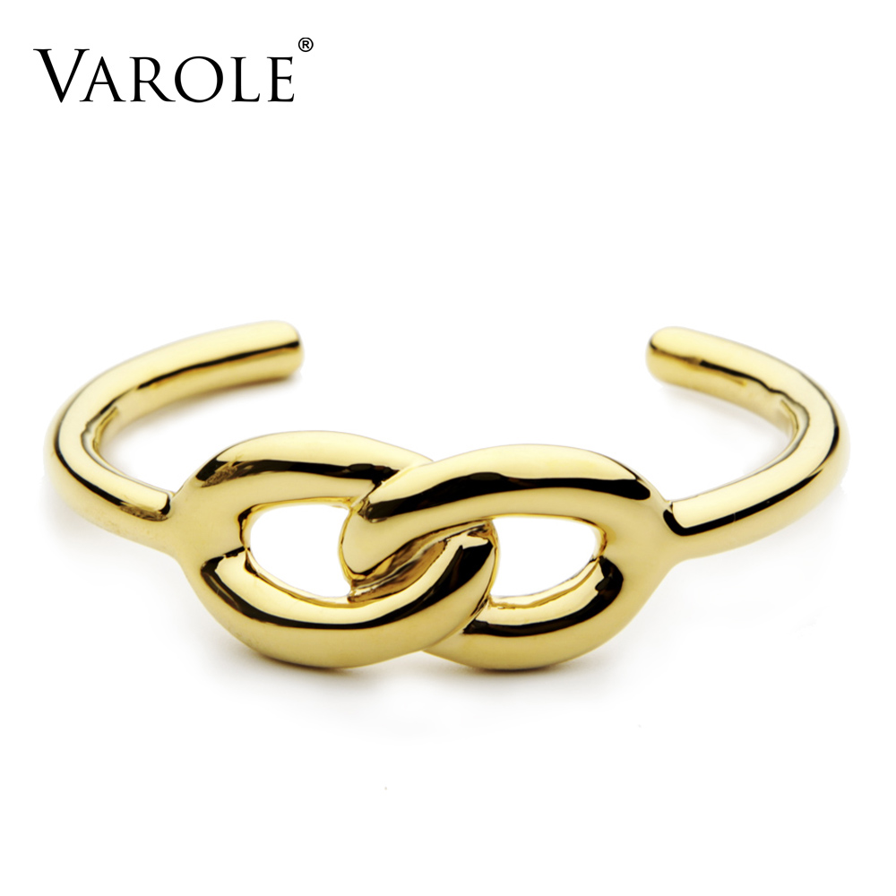 

VAROLE Gold color Stainless Steel Bracelets Cuff Bangles For Women Pulseiras Christmas Gift Wholesale