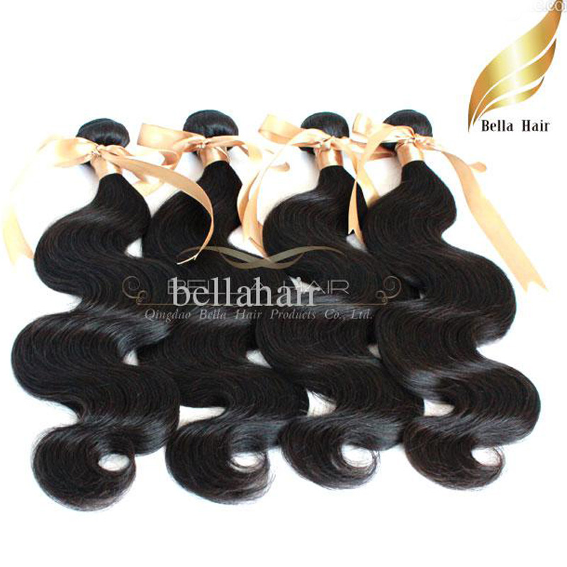 

100 virgin unprocessed malaysian hair extensions body wave human hair weaves weft natural color hair bundles 8 30 4pcs bellahair