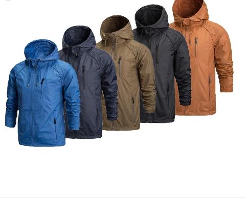Wholesale- Outdoor Jacket Men Waterproof Softshell Jacket Windproof Breathable Hiking Jackets For Sport Camping Rain Hoodies A0123-5