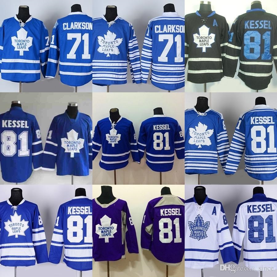

Factory Outlet Men's Toronto Maple Leafs #71 Clarkson #81 Kessel Blue White Black Purple Newest Hot Sale Best hockey jerseys free shipping, Black;red