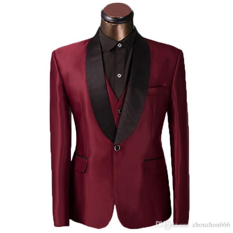 

Men Suit One Button Shawl Collar Red Suit Jacket Slim Fit Prom Suits Tuxedo Brand Wedding Party Blazer Jacket, Purple