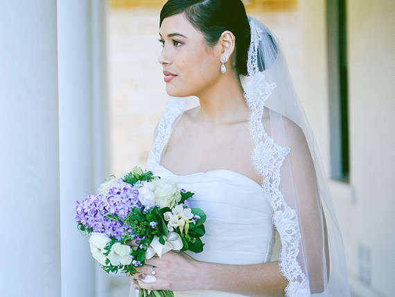 

One Layer Chapel Length Wedding Veil White Ivory Bridal Veil With comb